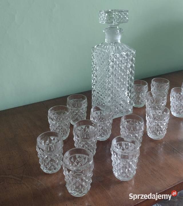 Komplet kryształ karafka 16 kieliszków małopolskie Libiąż sprzedam