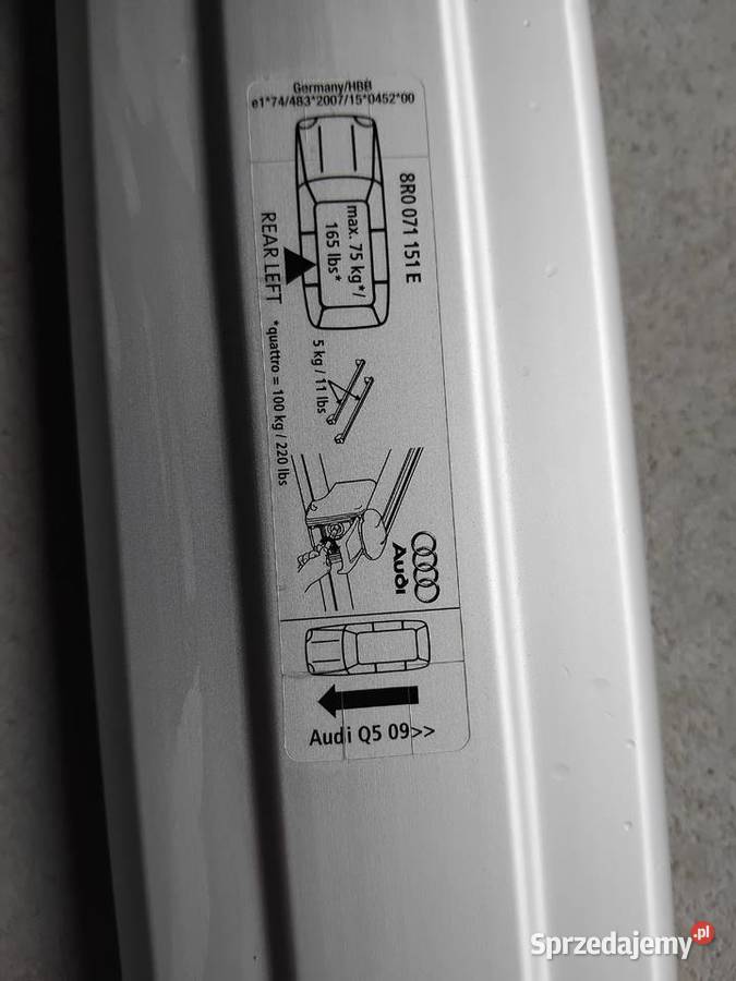 Bagażnik Dachowy AUDI Q5 Belki na Dach Akcesoria samochodowe lubelskie Janów Lubelski sprzedam