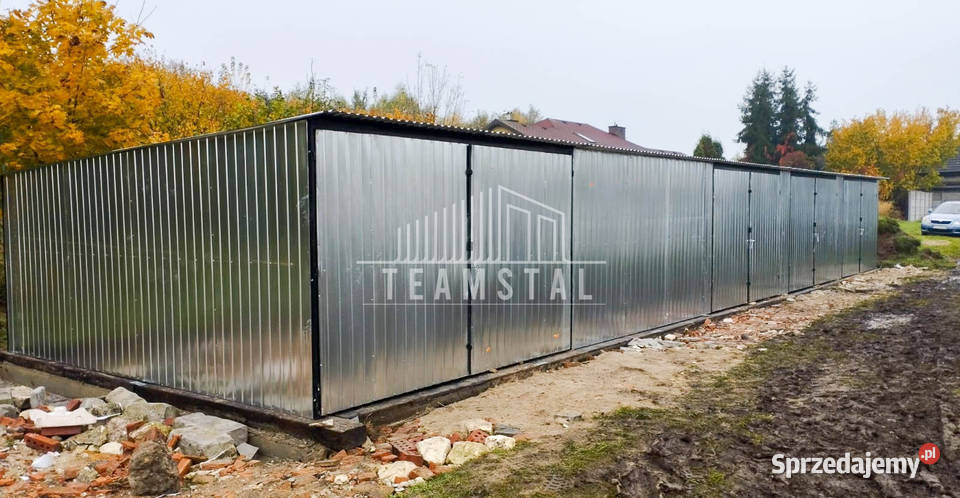 GARAŻ BLASZANY RZĄD 175m x 5m spad tył 4x Brama Gliwice