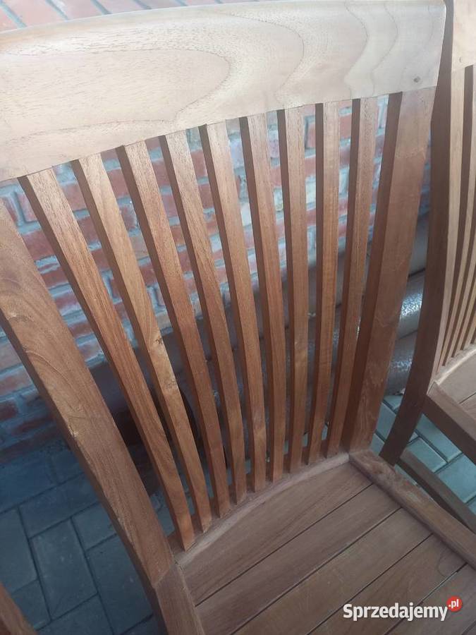 Krzesła tekowe drewniane 2 kolonialne twarde Krzesła Gawroniec sprzedam