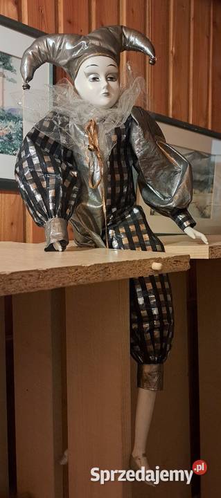 Lalka Pajac z ceramiczną głową dłońmi i stopami Jelenia Góra