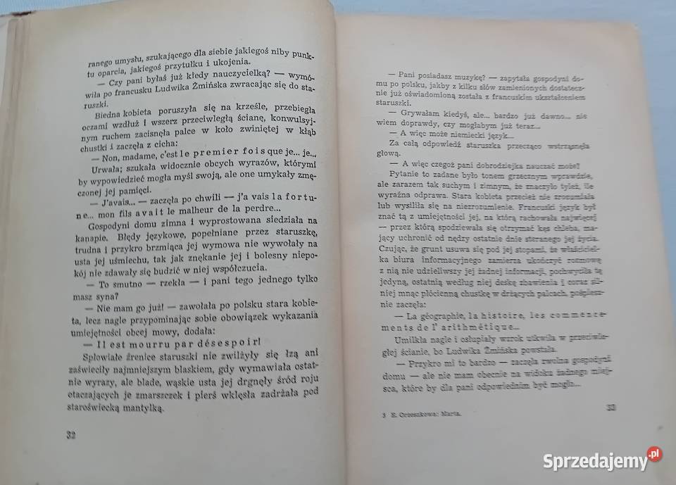 Eliza Orzeszkowa Marta Książka i Wiedza 1949 r wielkopolskie Koźminek