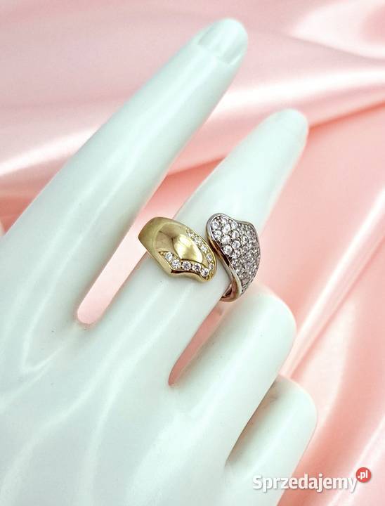 Pierścionek r18 Złoty pr333 Modern z licznymi sprzedam