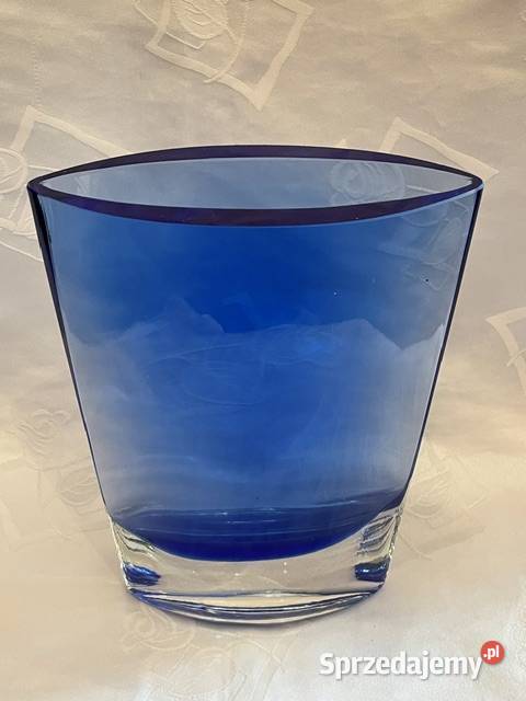 Wazon Krosno z granatowego szkła fasetowanego Wazony Kraków