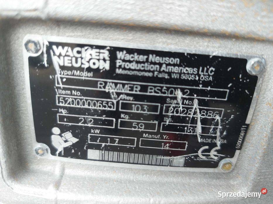Skoczek WACKER NEUSON BS 502 14r 602 504 604 Sułów
