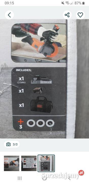 Szlifierka kątowa akumulatorowa BlackDecker Oleśnica