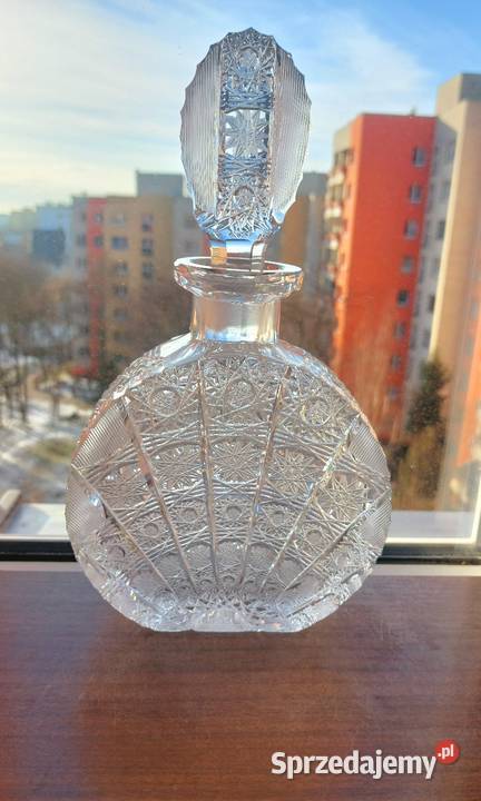 Piękna karafka kryształowa Bohemia Wrocław