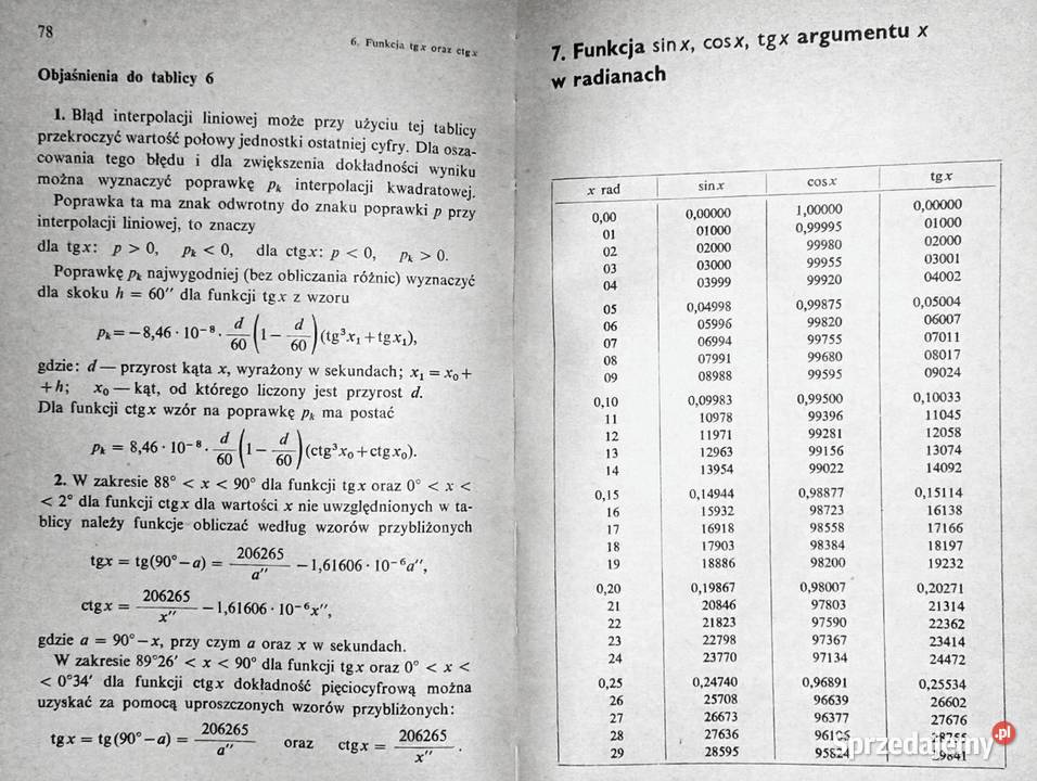 Podręczne tablice matematyczne pięciocyfrowe