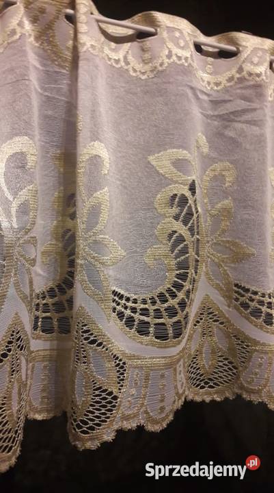 Biała złota żakardowa zazdrostka 50 firanka Radom