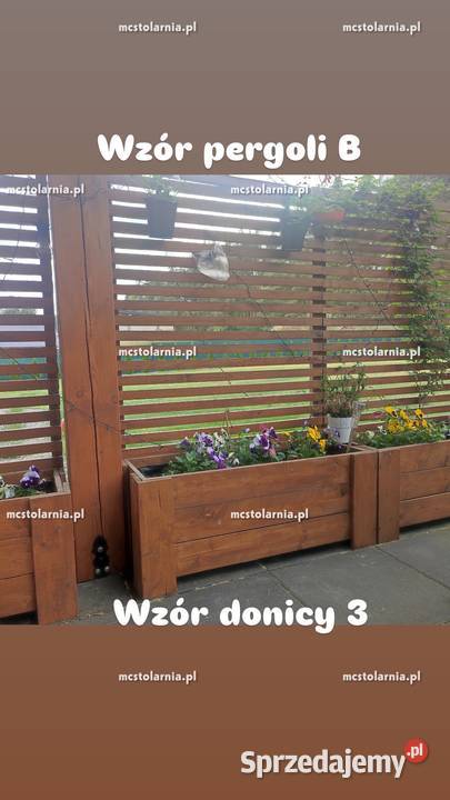 Płot lamelowy pergola donica z pergolą Warszawa