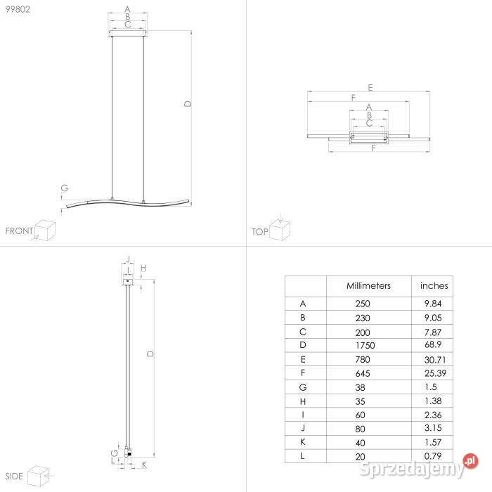 Lampa wisząca EGLO 998802 Lejias Izbica Kujawska