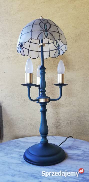 Lampa stylowa stołowa nocna z kloszem z masy mazowieckie Garwolin sprzedam
