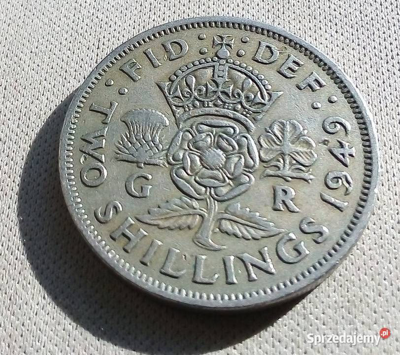 WIELKA BRYTANIATWO SHILLINGS1949 r Numizmatyka Legionowo