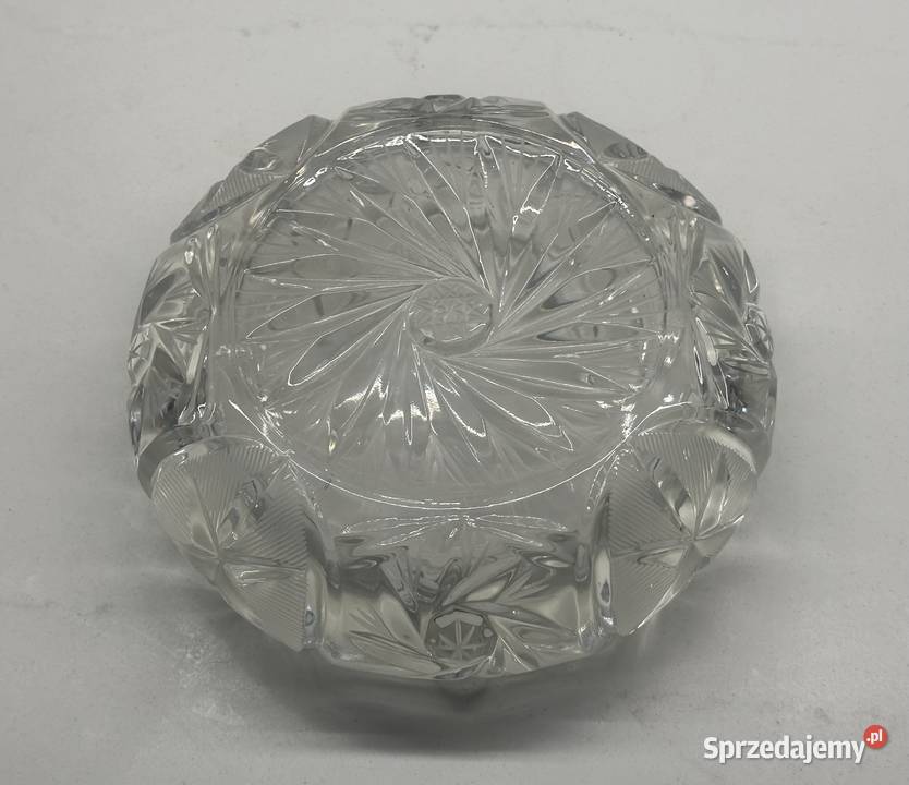 Popielnica kryształowa duża z czasów PRLu łódzkie Łódź