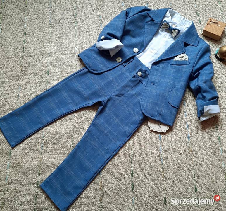 Garnitur niebieski 4czesciowy chłopca lubelskie