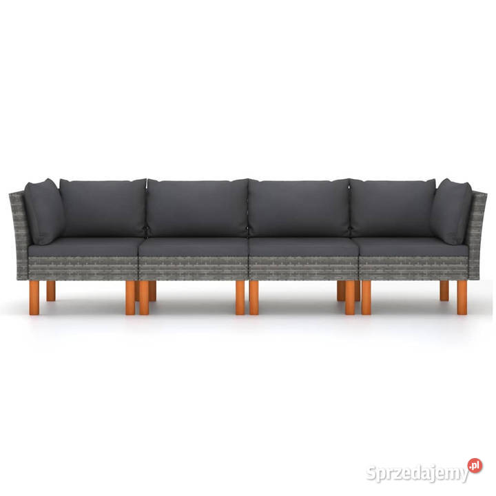 4osobowa sofa ogrodowa z poduszkami polirattan