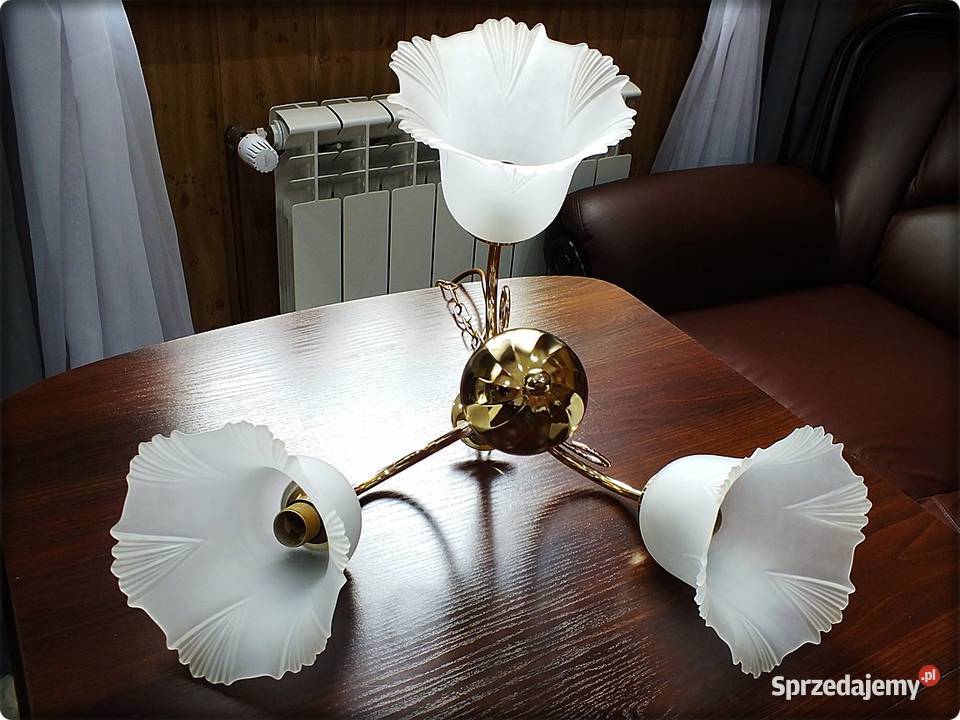 Złoty Żyrandol 3 ramienny Lampa wisząca sufitowa Żary