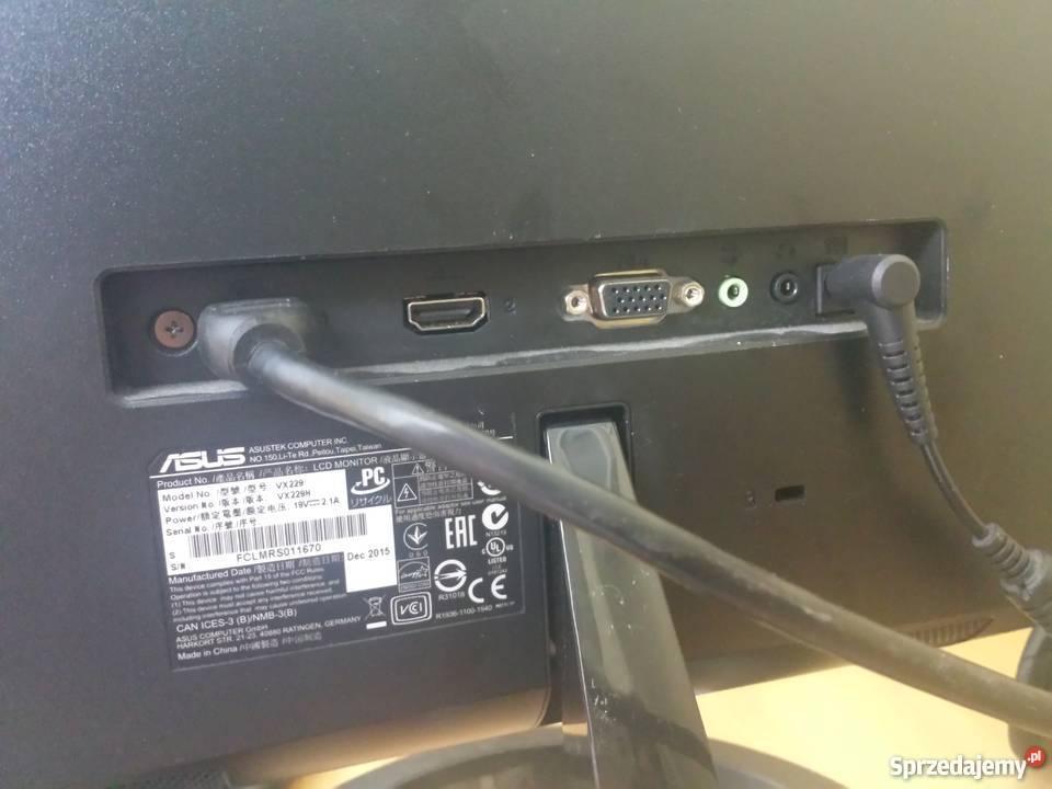 Monitor ASUS VX229H 215 IPS HDMI FullHD Monitory i projektory Pawłowice