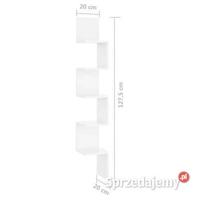 vidaXL Narożna półka ścienna biała wysoki połysk Warszawa
