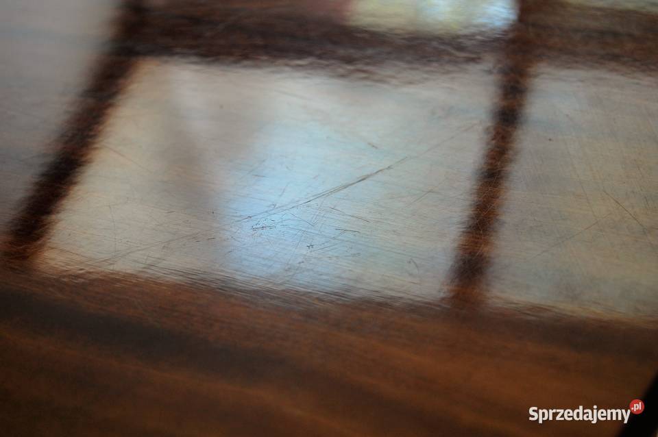 Stolik pod radio i TV PRL modernizm mahoń Lublin