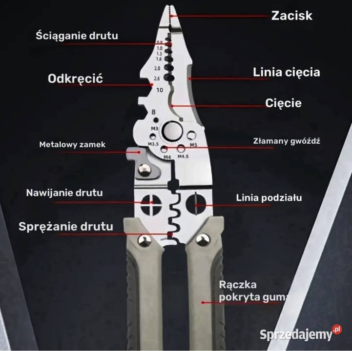 Wielofunkcyjne szczypce elektryków OBCINACZKI Swarzędz sprzedam