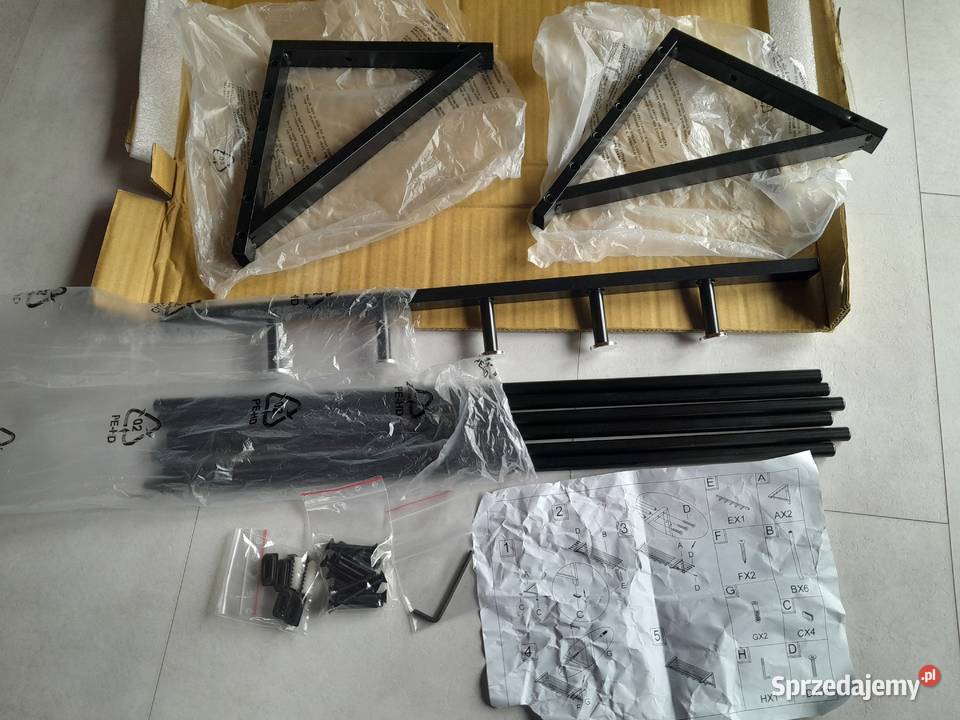 Wieszak wiszący półka metalowa czarna Relaxdays Dąbrowa Górnicza