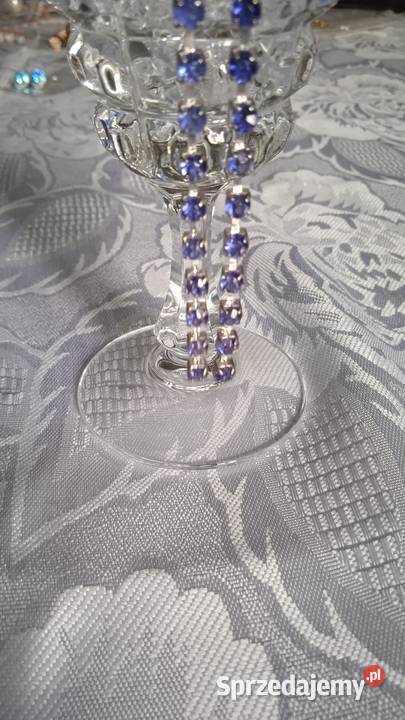 SZAFIROWE DŁUGIE KOLCZYKI Z FALSETOWANYCH Kolczyki Piła sprzedam