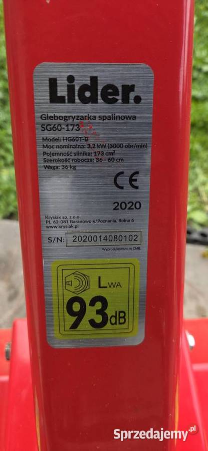 Glebogryzarka spalinowa LIDER Bielsko-Biała