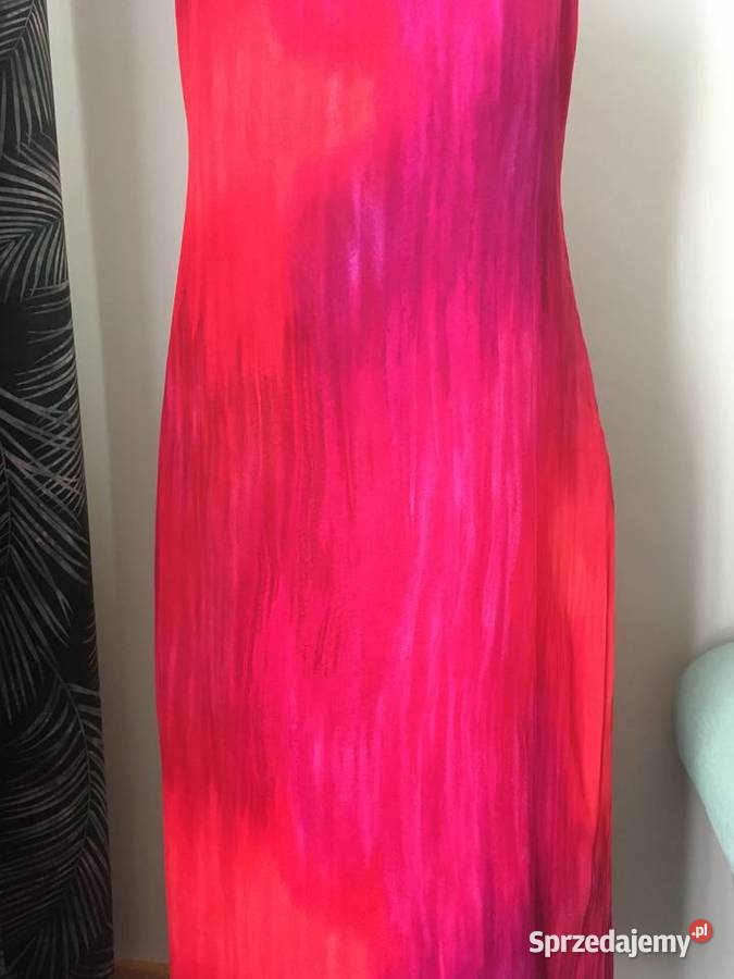Nowa długa sukienka CA czerwona fuksja wiskoza M różowy Spódnice i sukienki Nisko