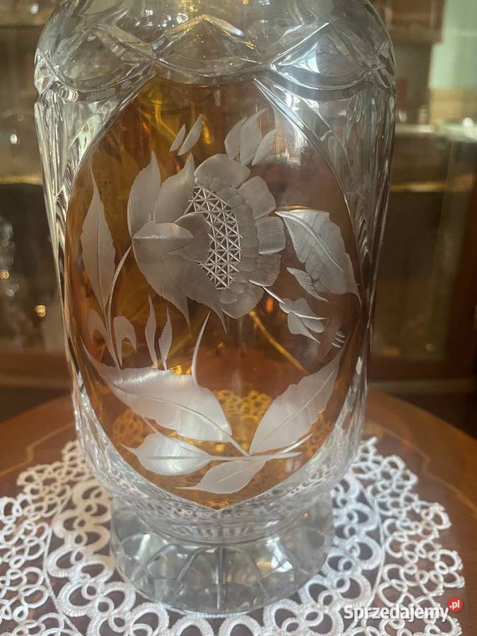 Kryształ wazon palony 3 pola grawerowany na Jelenia Góra