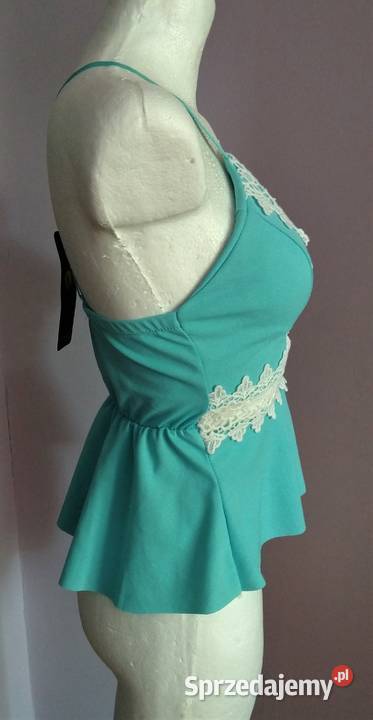Nowa Turkusowa miętowa bluzka letni top na Topy i koszulki Krosno