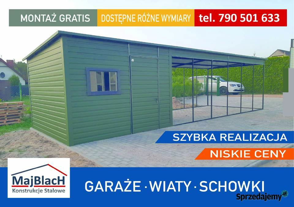 Garaż Blaszany Altana z zadaszeniem Schowek 665zł/m2 Strzelce Opolskie