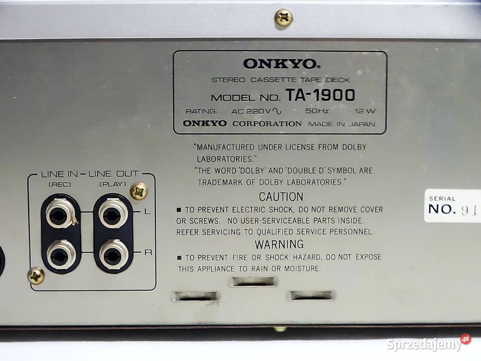 Onkyo TA1900 magnetofon kasetowy stereo Biłgoraj sprzedam