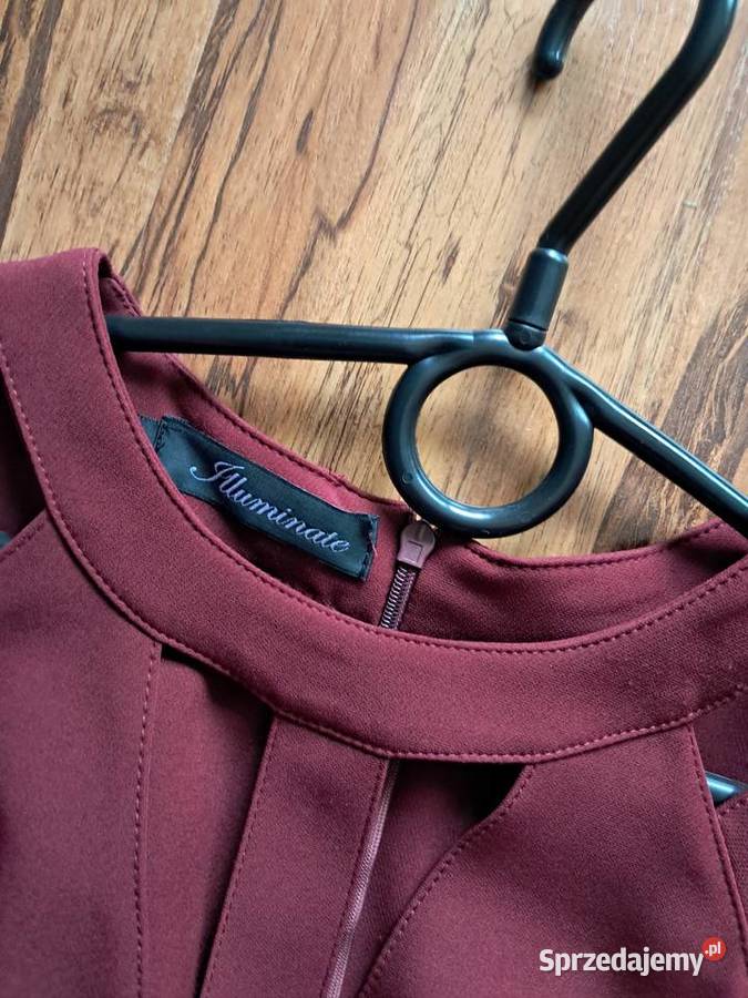 burgundowa sukienka illumonate rozmiar xs stan
