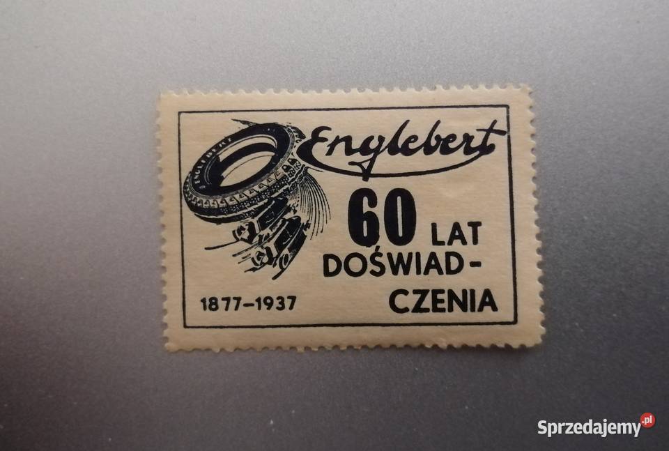 Przedwojenna 1937 nalepka na kopertę Englebert Kolekcje Kraków sprzedam