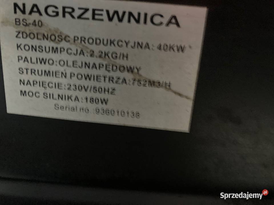 Nagrzewnica olejowa BASS 40 KW Warszawa