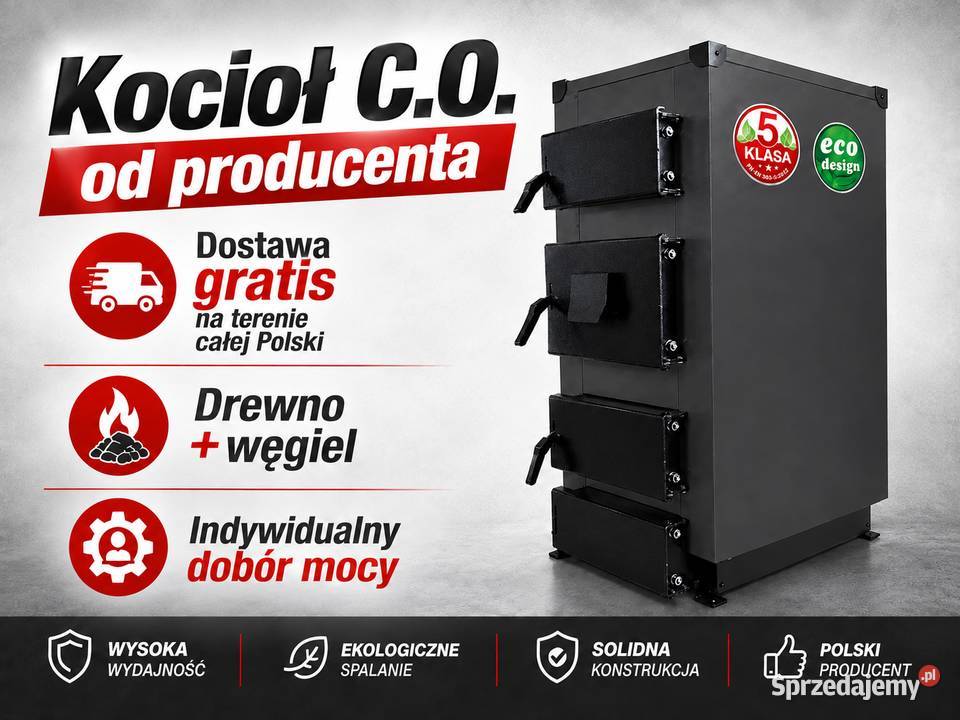 Piec Kocioł CO Węgiel Drewno PRODUCENT 5 eco Przemyśl sprzedam