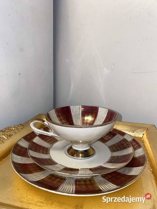 Trio śniadaniowe filiżanka porcelana bavaria