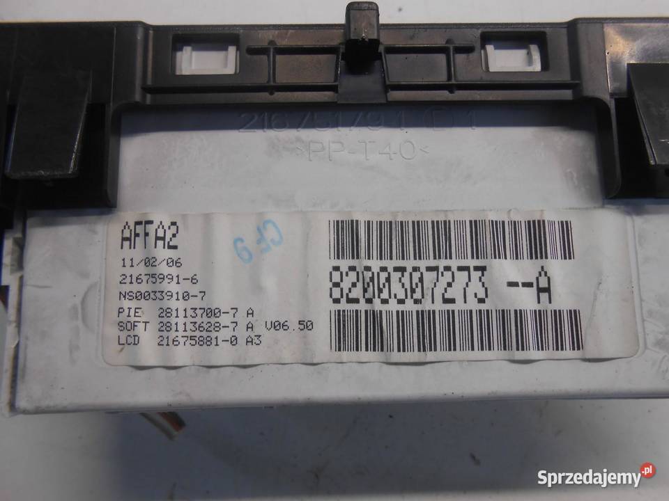 ZEGAR WYŚWIETLACZ RENAULT CLIO III 8200307273 osobowe