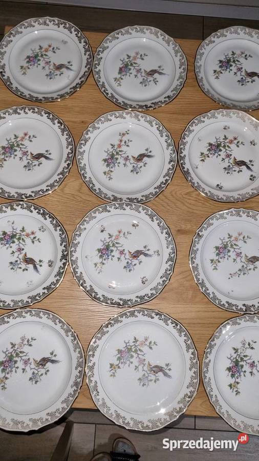 Talerze Z Rajskim Ptakiem Płytkie Porcelana Wola Podłężna sprzedam