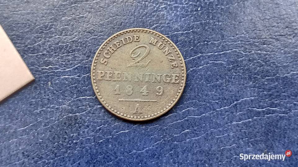 Stare monety 2 fenig 1849 Niemcy Lesko sprzedam