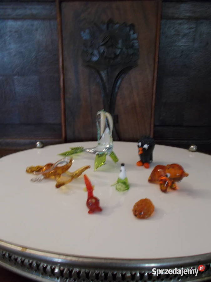 Piękne Szklane Figurki Kolekcja 7 PRL Vintage zachodniopomorskie Szczecin