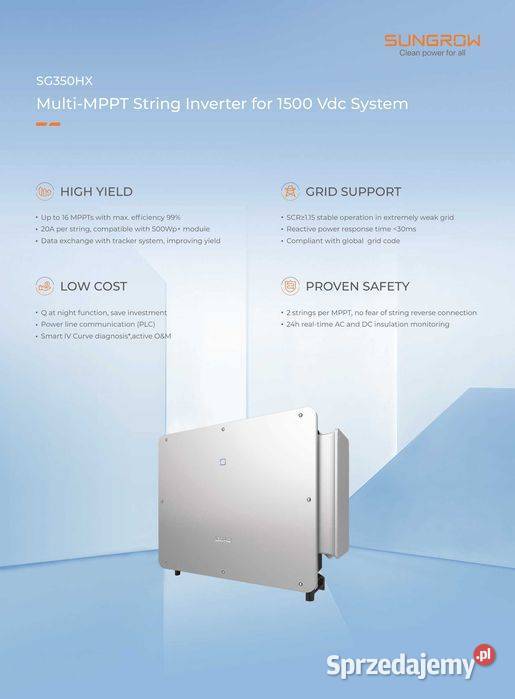 Falownik Sungrow SG350HX trójfazowy 3F stringowy sprzedam