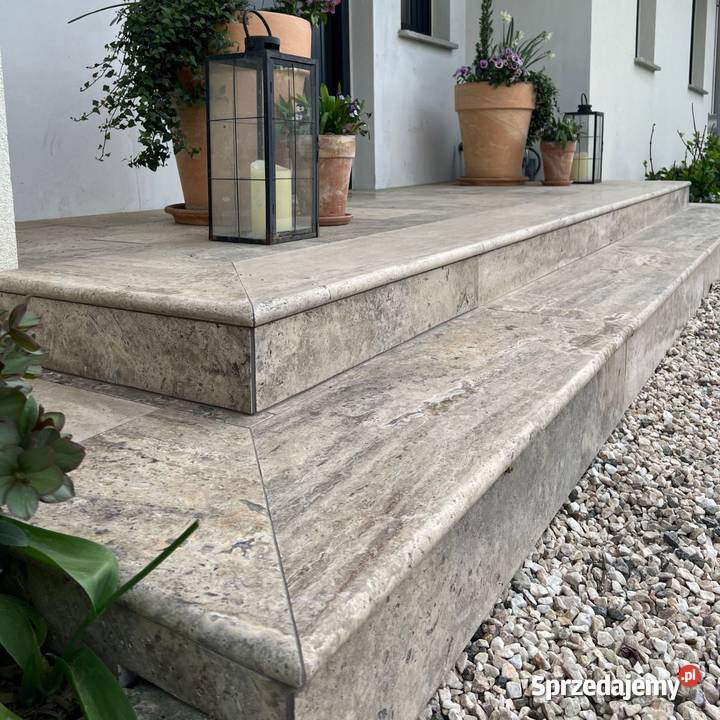 Podstopień trawertynowy Silver Ash szlifowany Gdynia