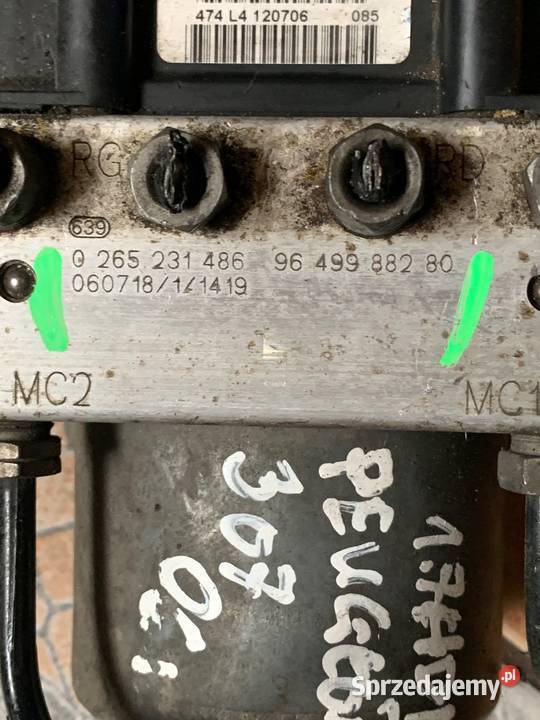 Pompa ABS PEUGEOT 307 C4 16 HDI 9649988280 Układ hamulcowy Margonin