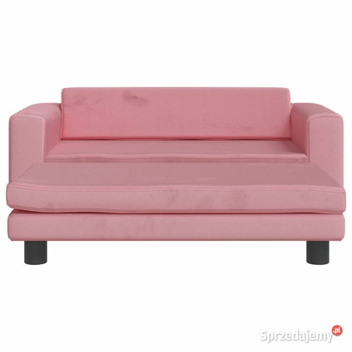 Sofa dziecięca z podnóżkiem różowa 100x50x30 mazowieckie Warszawa