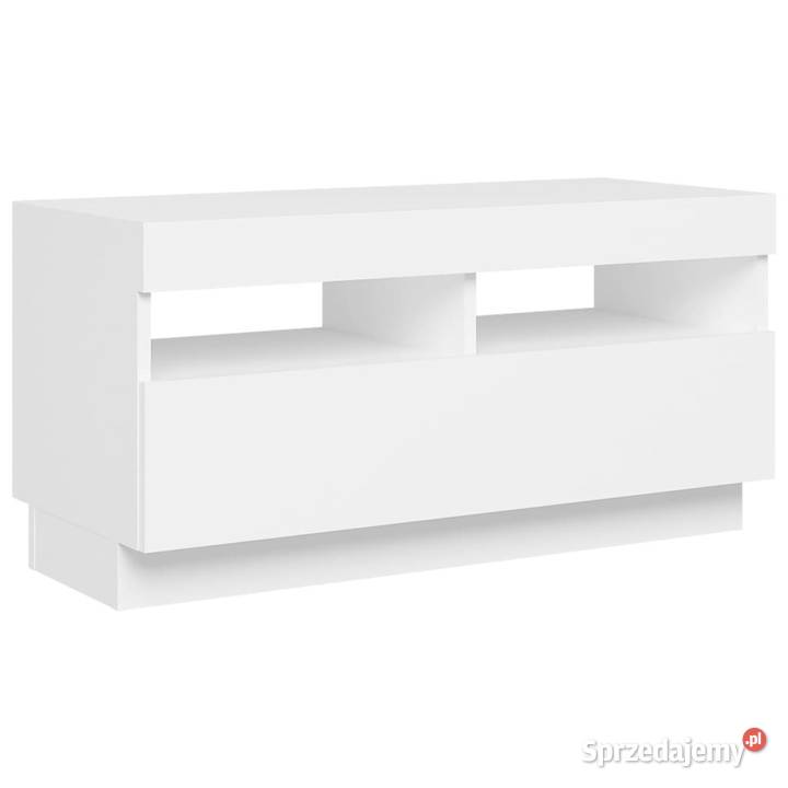 Szafka pod TV z oświetleniem LED biała 80x35x40