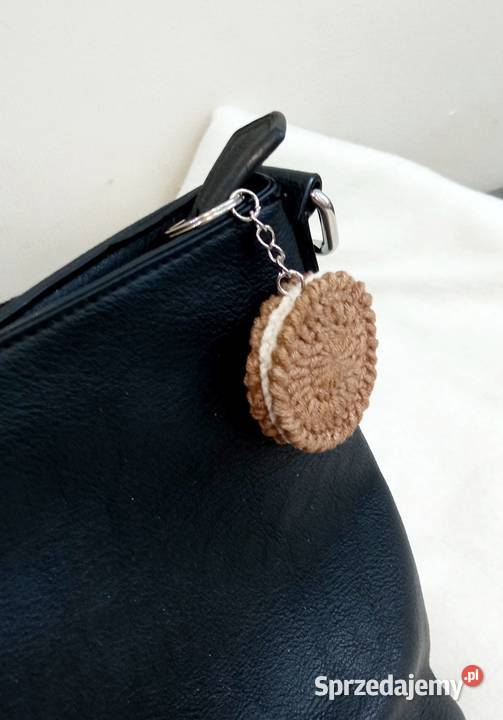 Ciasteczko Oreo wykonane na szydełku brelok Łask