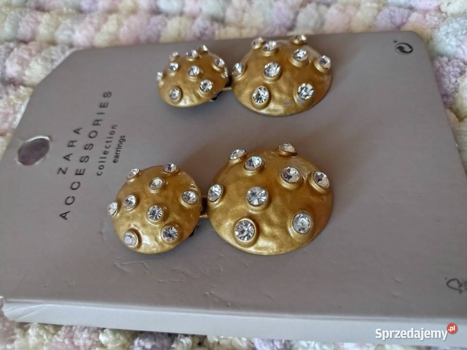 ZARA Bogato zdobione cyrkoniami Kolczyki Kolczyki Kraków