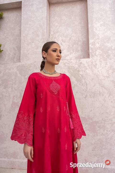 Długa tunika indyjska S 36 różowa bawełna boho zachodniopomorskie